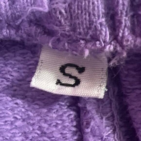 Boys Lie Purple Embroidered Logo Knit Drawcord Activewear Casual Sweat Shorts S - Picture 4 of 4